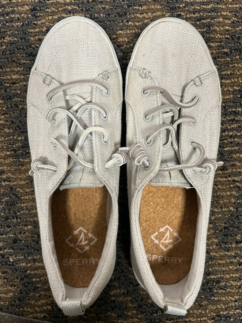 Sperry Light Beige Canvas Boat Shoes